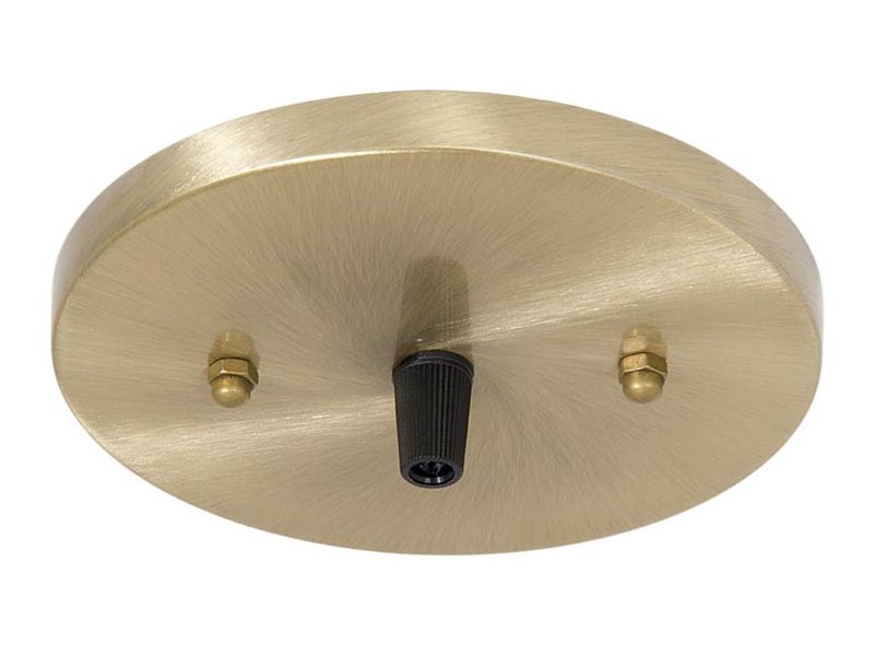 B&P LampÂ® 5 1/4 Inch Modern Shallow Steel Canopy Kit (Antique Brass) with Hardware - Includes Screws, Nuts, Crossbar - Image 1